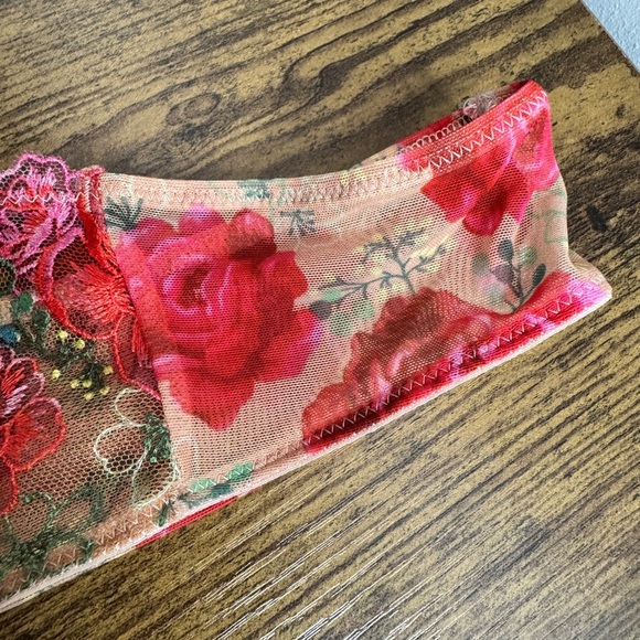 Victoria's Secret Floral Embroidery Lace Thong Red - Picture 8 of 8